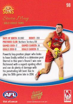 2014 Select AFL Honours Series 1 #98 Steven May Back